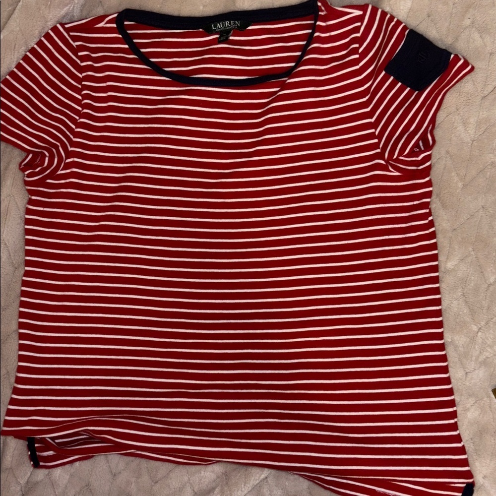 Ralph Lauren  Red and White Striped Tee - Picture 10 of 14